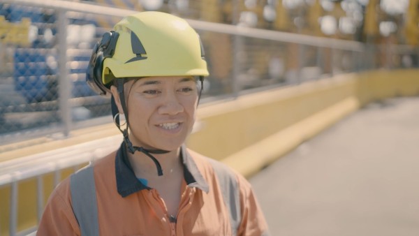 Women wearing safety clothing at the Port of Auckland